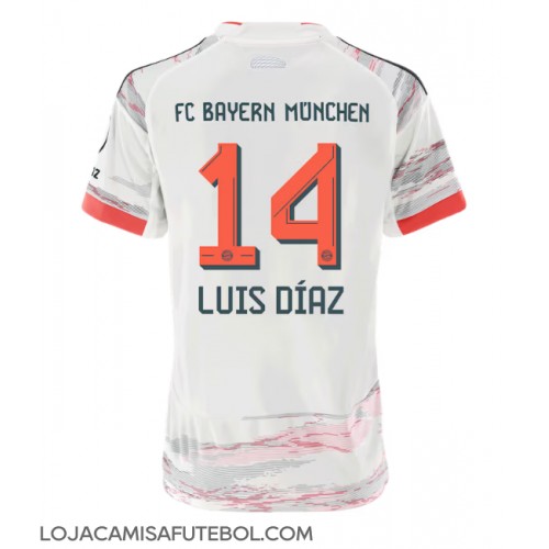 Camisa de Futebol Bayern Munich Luis Diaz #14 Equipamento Secundário Mulheres 2025-26 Manga Curta